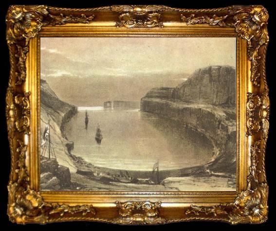 framed  unknow artist Ross and second sydpolsforskare pa 1800- digits utilize Fulviken pa the desolate on Kerguelen, ta009-2